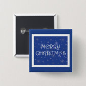 雪の上の青のメリークリスマス 缶バッジ (正面&裏面)