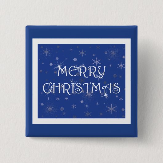 雪の上の青のメリークリスマス 缶バッジ (正面)