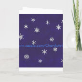 雪の上の青、私たち結婚の、招待カード 招待状 (裏面)