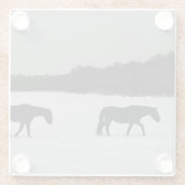 雪の上の馬 ガラスコースター (裏面)