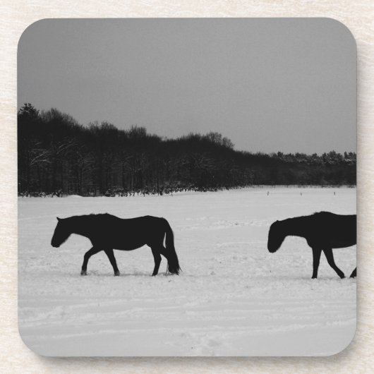 雪の上の馬 コースター (正面)