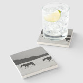 雪の上の馬 ストーンコースター (横)