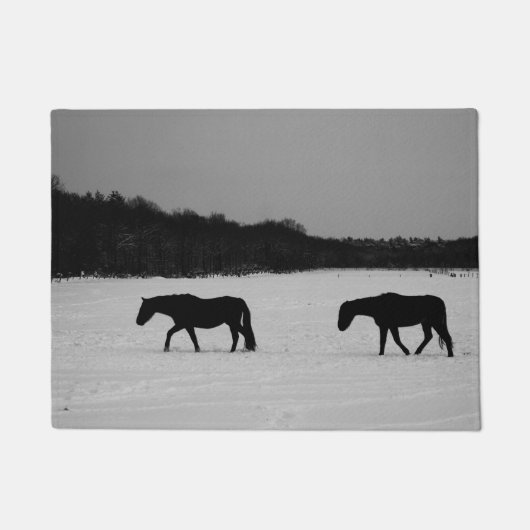 雪の上の馬 ドアマット (正面)
