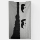 雪の上の馬 横断幕 (縦)