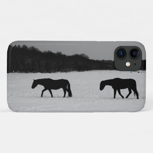 雪の上の馬 Case-Mate iPhoneケース (裏面(横))