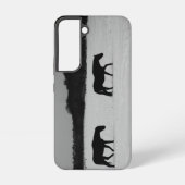 雪の上の馬sgcna samsung galaxyケース (裏面)