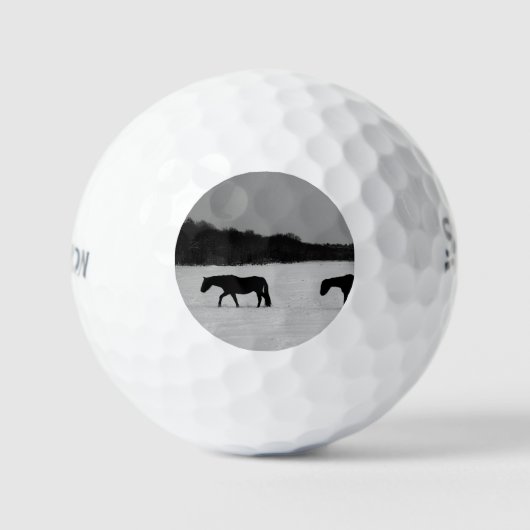 雪の上の馬ssf gbcna ゴルフボール (正面)