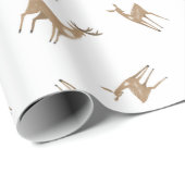 雪の上の黄色い鹿のクリスマスパターン ラッピングペーパー (ロールコーナー)