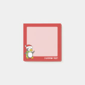 雪の上を歩くクリスマス ペンギン ポストイット (正面)