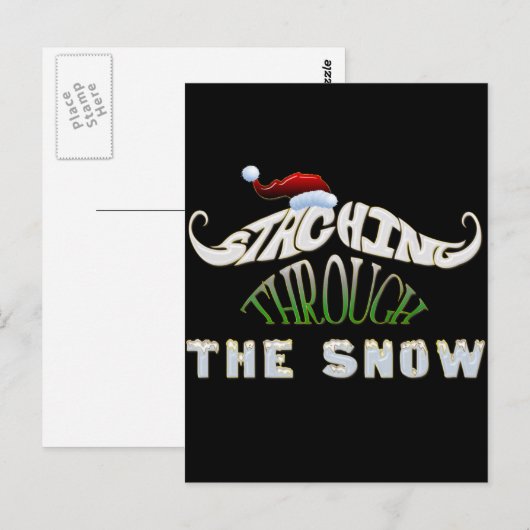 雪の上を歩く ポストカード (正面/裏面)