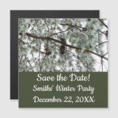 雪の下で松の木の冬の写真 (正面/裏面)