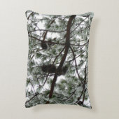 雪の下で松の木の冬の写真 アクセントクッション (裏面(縦))