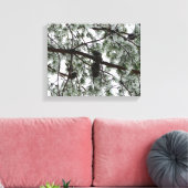 雪の下で松の木の冬の写真 キャンバスプリント (インサイチュ (リビング))