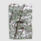 雪の下で松の木の冬の写真 ゴルフタオル (正面)