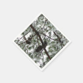 雪の下で松の木の冬の写真 スタンダードカクテルナプキン (角)