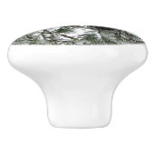 雪の下で松の木の冬の写真 セラミックノブ (側面)