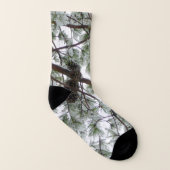 雪の下で松の木の冬の写真 ソックス (左内側)