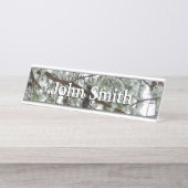 雪の下で松の木の冬の写真 デスクネームプレート (正面)