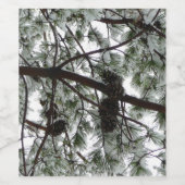 雪の下で松の木の冬の写真 ワインラベル (シングルラベル)