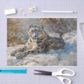 雪の下で眠るユキヒョウ 薄葉紙 (クラフト)
