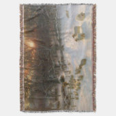 雪の下のクリスマスは邪魔な枝の下 スローブランケット (正面縦)