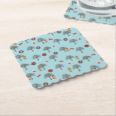 雪の下のクリスマスデコレーションと木 ペーパーコースター (アングル)