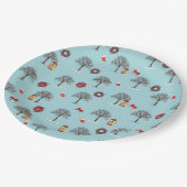 雪の下のクリスマスデコレーションと木 ペーパープレート (アングル)