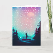 雪の下のシンプルなロマンチックカップルのホリデーカード カード (正面)