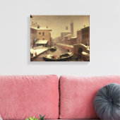 雪の下のボート キャンバスプリント (インサイチュ (リビング))