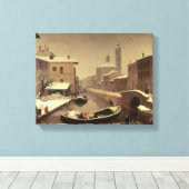 雪の下のボート キャンバスプリント (インサイチュ (ウッドフロア))