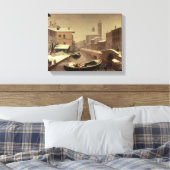 雪の下のボート キャンバスプリント (インサイチュ (寝室))