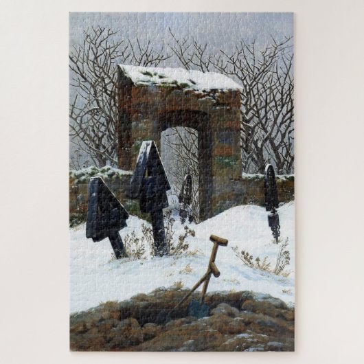 雪の下の墓地 – Caspar David Friedrich ジグソーパズル (縦)