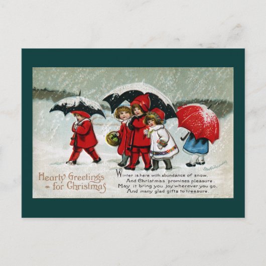 雪の下の子ども シーズンポストカード (正面)