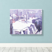 雪の下の屋根または屋根の表示， 1878 キャンバスプリント (インサイチュ (ウッドフロア))