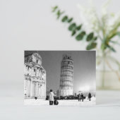 雪の下の斜塔(B&W) ポストカード (スタンド正面)