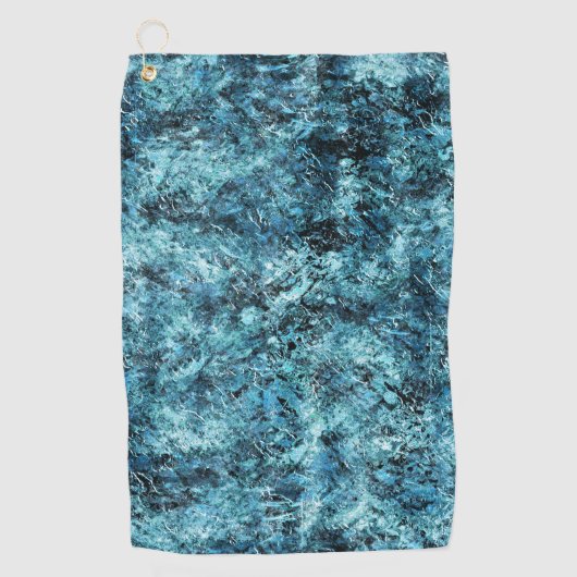 雪の下の青い森またはガラスの壊れたスタイル ゴルフタオル (正面)