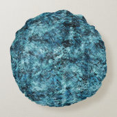 雪の下の青い森やひびガラス ラウンドクッション (裏面)