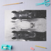 雪の下の3頭の馬 薄葉紙 (クラフト)