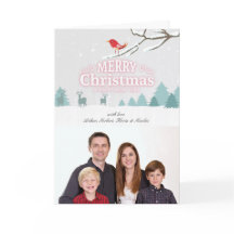 雪の不思議の国のクリスマスの新年の写真の挨拶