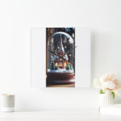 「雪の世界に魅了された冬の教会」 スクエア壁時計 (ホーム)