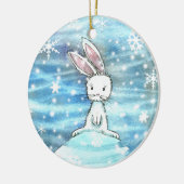 雪の丘の冬うさぎ オーナメント (左)