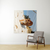 雪の丘の山ライオン タペストリー (インサイチュ(横))