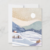 雪の丘陵 | 水彩の冬 シーズンカード (正面)