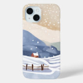 雪の丘陵 | 水彩の冬 Case-Mate iPhoneケース (裏面)