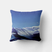 雪の丘、冬のパノラマ クッション (裏面)