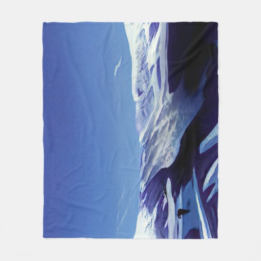 雪の丘、冬のパノラマ フリースブランケット (正面)