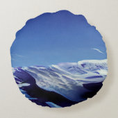 雪の丘、冬のパノラマ ラウンドクッション (裏面)