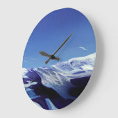 雪の丘、冬のパノラマ ラージ壁時計 (傾斜)