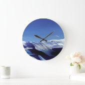 雪の丘、冬のパノラマ ラージ壁時計 (ホーム)