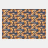 雪の中でかわいい子犬 ラッピングペーパーシート (正面)